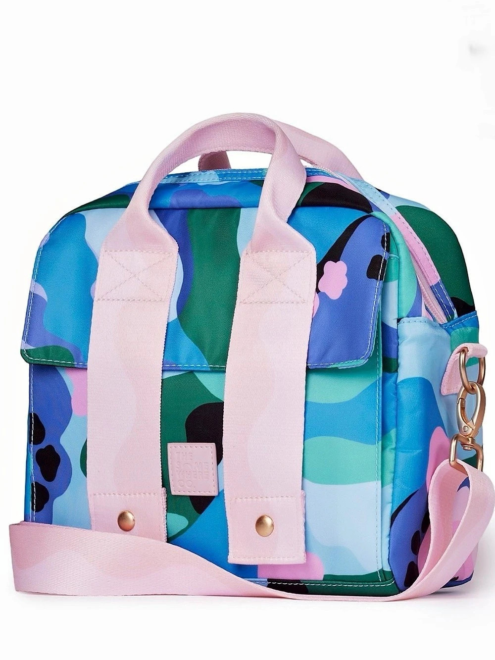 The Somewhere Co. The Satchel/Tote Lunch Bag - Boat Days. Blue & Pink